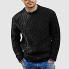 Knitted Jumper - Warm - Crew Neck - Knitted Sweater - Men's Clothing-Chaps of London-Black-S-Chaps of London