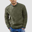 Knitted Jumper - Warm - Crew Neck - Knitted Sweater - Men's Clothing-Chaps of London-Green-S-Chaps of London