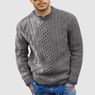Knitted Jumper - Warm - Crew Neck - Knitted Sweater - Men's Clothing-Chaps of London-Grey-S-Chaps of London