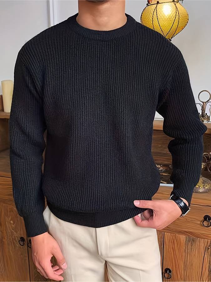 Knitted Jumper - Warm - Rib Knit - Knitted Sweater - Men's Knitwear-Chaps of London-Chaps of London