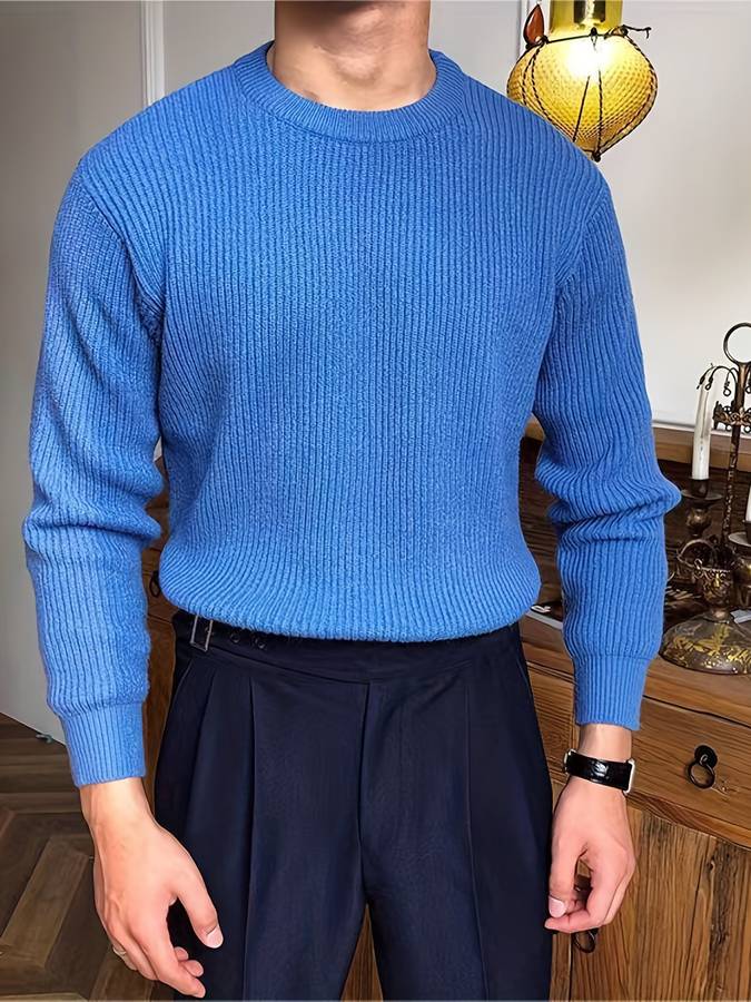 Knitted Jumper - Warm - Rib Knit - Knitted Sweater - Men's Knitwear-Chaps of London-Chaps of London