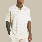 Knitted Polo Tshirt - Men's Loose Fit Short Sleeve Collared Polo Shirt-Polo Shirt-Chaps of London-Chaps of London