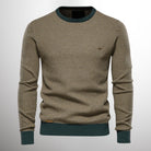 Knitted Sweater | Long sleeves | Crew neck | Sweater | Men's shirt-Chaps of London-Green-M-Chaps of London