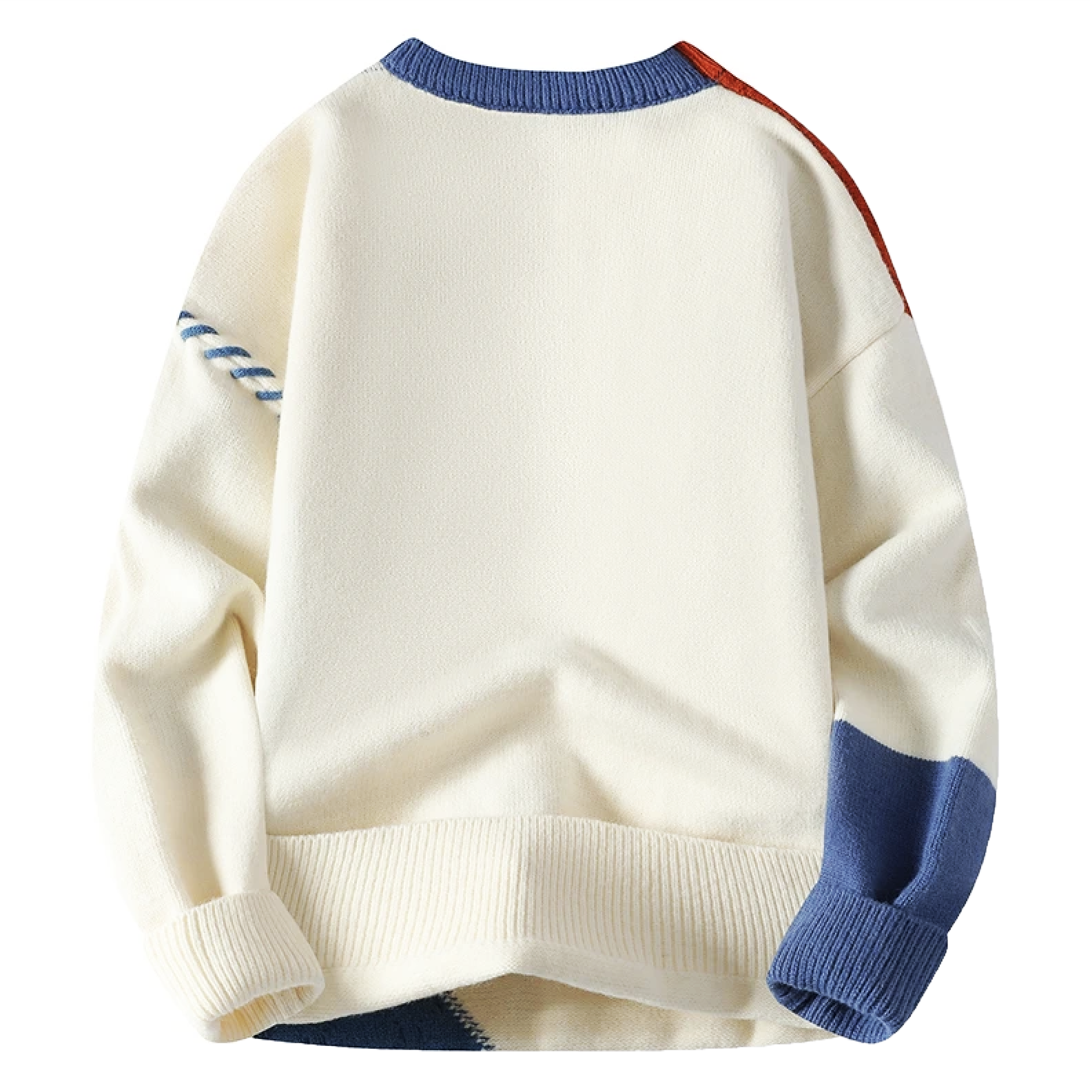 Knitted Sweater - Patchwork - Loose Fit - Pullover Sweater - Men's Knitted Jumper-Men's Long Sleeves-Chaps of London-Chaps of London