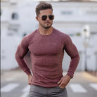 Knitted Sweater - Rib Knit - Long Sleeve - Slim Fit Jumper - Men's Jumper-Trui man-Chaps of London-Red-M-Chaps of London