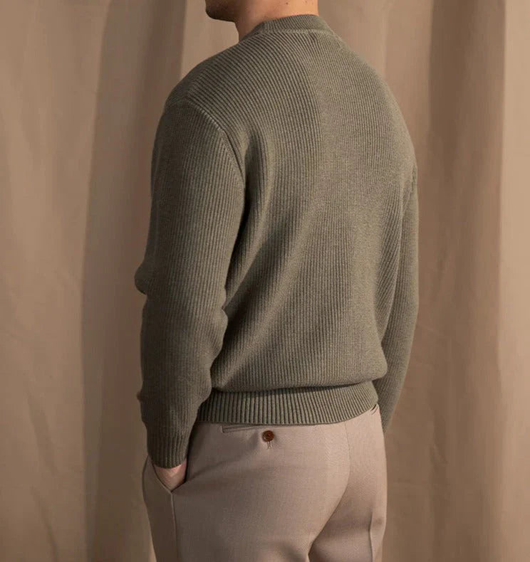 Knitted Sweater | Ribbed | Crew Neck | Knitted Jumper | Men's Clothing-Chaps of London-Chaps of London