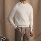 Knitted Sweater | Ribbed | Crew Neck | Knitted Jumper | Men's Clothing-Chaps of London-White-M-Chaps of London