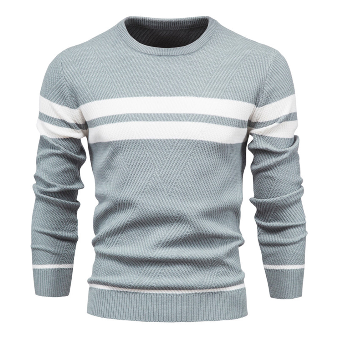 Knitted Sweater - Slim Fit - Crew Neck - Jumper - Men's Clothing-Chaps of London-Blue-M-Chaps of London