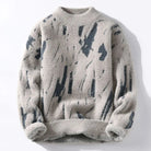 Knitted Sweater - Winter - Crew Neck - Warm Jumpers - Men's Fluffy Jumper-Chaps of London-Beige-XS-Chaps of London