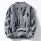 Knitted Sweater - Winter - Crew Neck - Warm Jumpers - Men's Fluffy Jumper-Chaps of London-Gray-XS-Chaps of London