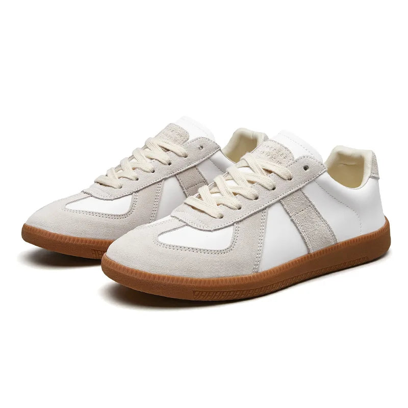 Lace-Up Sneakers - Men's Non Slip Leisure Walking Sneakers-Chaps of London-White-36-Chaps of London