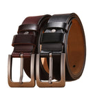 Leather Belt - Men's Brown and Black Dress Buckle Belt-Leather Belt-Chaps of London-Chaps of London