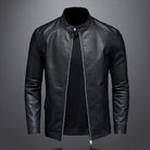 Leather Jacket - Men's Zip-Up Moto Biker Jacket-Chaps of London-Black-M-Chaps of London