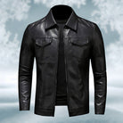 Leather Jacket - Men's stretch leather zipper jacket-Chaps of London-Chaps of London