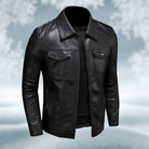 Leather Jacket - Men's stretch leather zipper jacket-Chaps of London-Chaps of London