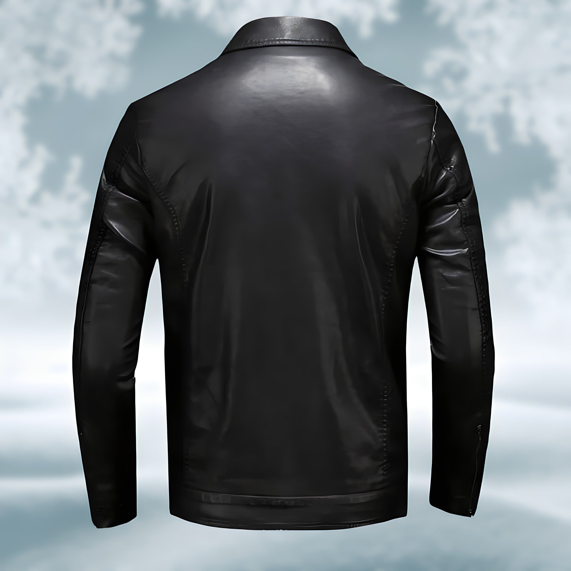 Leather Jacket - Men's stretch leather zipper jacket-Chaps of London-Chaps of London