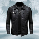 Leather Jacket - Men's stretch leather zipper jacket-Chaps of London-Chaps of London
