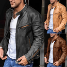 Leather Jacket - Zip-Up - Faux Leather - Biker Jacket - Men's Leather Jacket-Chaps of London-Chaps of London