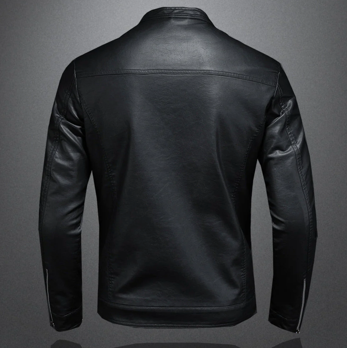 Leather Jacket - Zip-Up - Slim Fit - Biker Jacket - Men's Leather Jacket-Chaps of London-Chaps of London