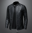 Leather Jacket - Zip-Up - Slim Fit - Biker Jacket - Men's Leather Jacket-Chaps of London-Chaps of London