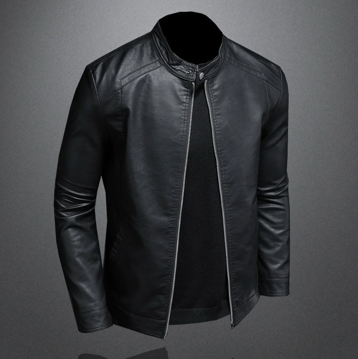 Leather Jacket - Zip-Up - Slim Fit - Biker Jacket - Men's Leather Jacket-Chaps of London-Chaps of London