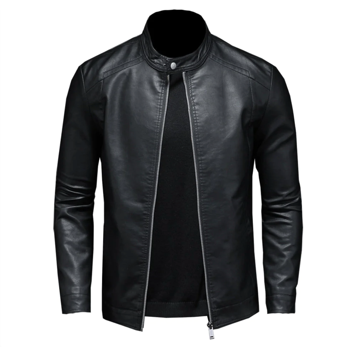 Leather Jacket - Zip-Up - Slim Fit - Biker Jacket - Men's Leather Jacket-Chaps of London-Chaps of London