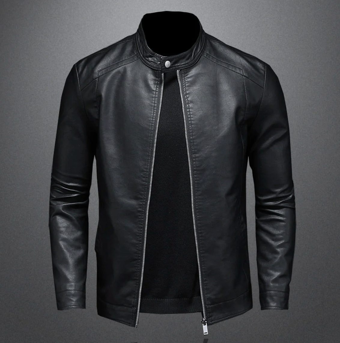 Leather Jacket - Zip-Up - Slim Fit - Biker Jacket - Men's Leather Jacket-Chaps of London-S-Chaps of London