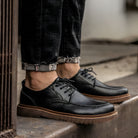 Leather Shoes - Men's Black Brown Lace-Up Chunky Oxford Shoes-Shoes-Chaps of London-Chaps of London