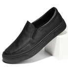 Leather Shoes - Men's Comfortable Rubber Sole Slip-On Shoes-Chaps of London-Black-38-Chaps of London