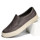 Leather Shoes - Men's Comfortable Rubber Sole Slip-On Shoes-Chaps of London-Grey-38-Chaps of London