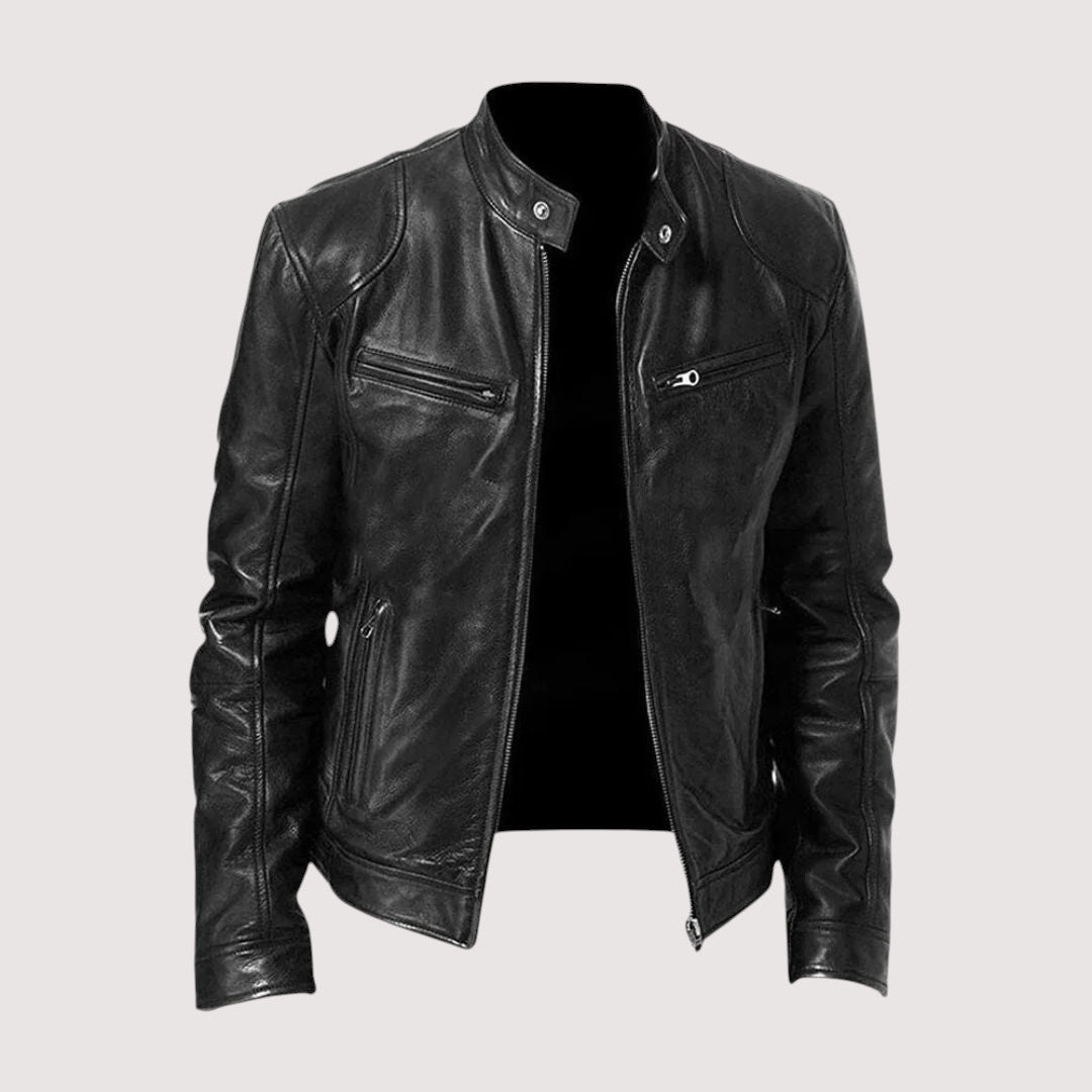 Leatherette Jacket - Regular Fit - Vegan Leather - Biker Jacket - Men's Leather Jacket-Men's Leather Jacket-Chaps of London-Black-S-Chaps of London