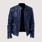 Leatherette Jacket - Regular Fit - Vegan Leather - Biker Jacket - Men's Leather Jacket-Men's Leather Jacket-Chaps of London-Dark Blue-S-Chaps of London