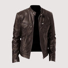 Leatherette Jacket - Regular Fit - Vegan Leather - Biker Jacket - Men's Leather Jacket-Men's Leather Jacket-Chaps of London-Dark Brown-S-Chaps of London