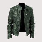Leatherette Jacket - Regular Fit - Vegan Leather - Biker Jacket - Men's Leather Jacket-Men's Leather Jacket-Chaps of London-Dark Green-S-Chaps of London