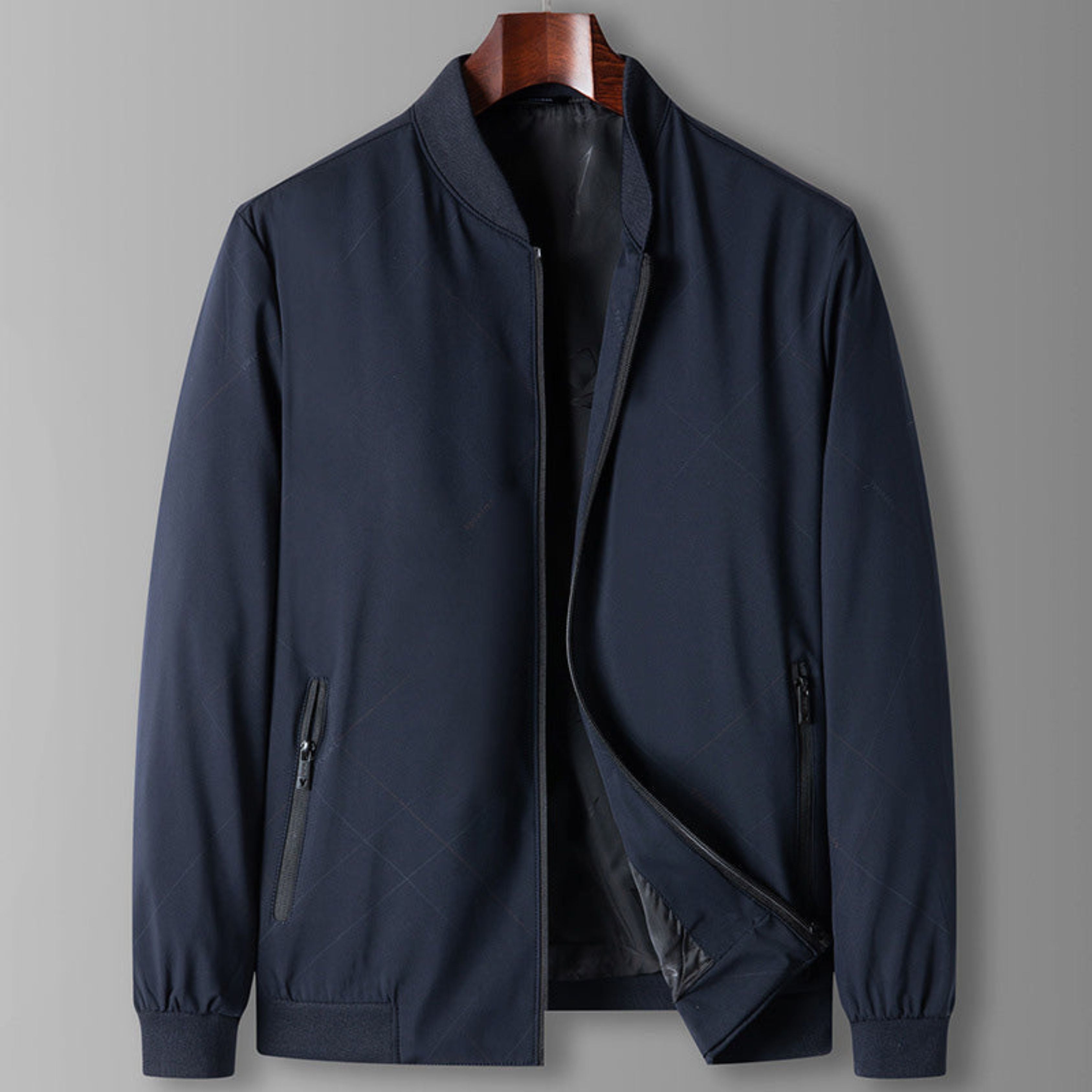 Lightweight Jacket - Men's Casual Zip-Up Windproof Jacket-Bomber Jacket-Chaps of London-Blue-L-Chaps of London