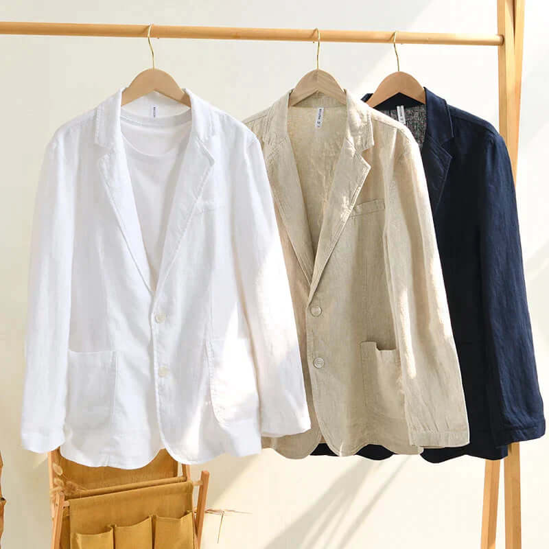 Linen Blazer - Men's Casual Lightweight Single Breasted Blazer Jacket-Chaps of London-Chaps of London