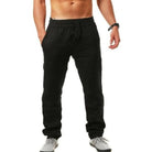 Linen Pants | Drawstring | Breathable | Elastic Waist Pants | Mens Summer Trousers-Trouser-Chaps of London-Black-S-Chaps of London