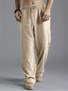 Linen Pants | Elastic Waist | Drawstring | Loose Fit Pants | Men's Pants-Men Pants-Chaps of London-Chaps of London