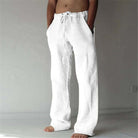 Linen Pants - Loose Fit - Drawstring - Summer Pants - Men's Trousers-Chaps of London-White-S-Chaps of London