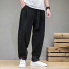 Linen Pants | Loose Fit | Lightweight | Baggy Pants | Men's Trousers-Chaps of London-Black-S-Chaps of London