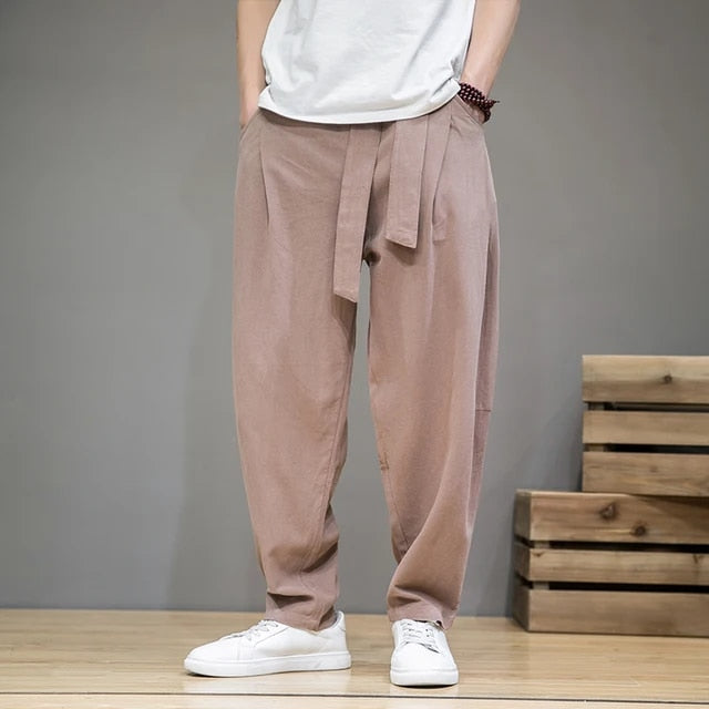 Linen Pants | Loose Fit | Lightweight | Baggy Pants | Men's Trousers-Chaps of London-Mocha-S-Chaps of London