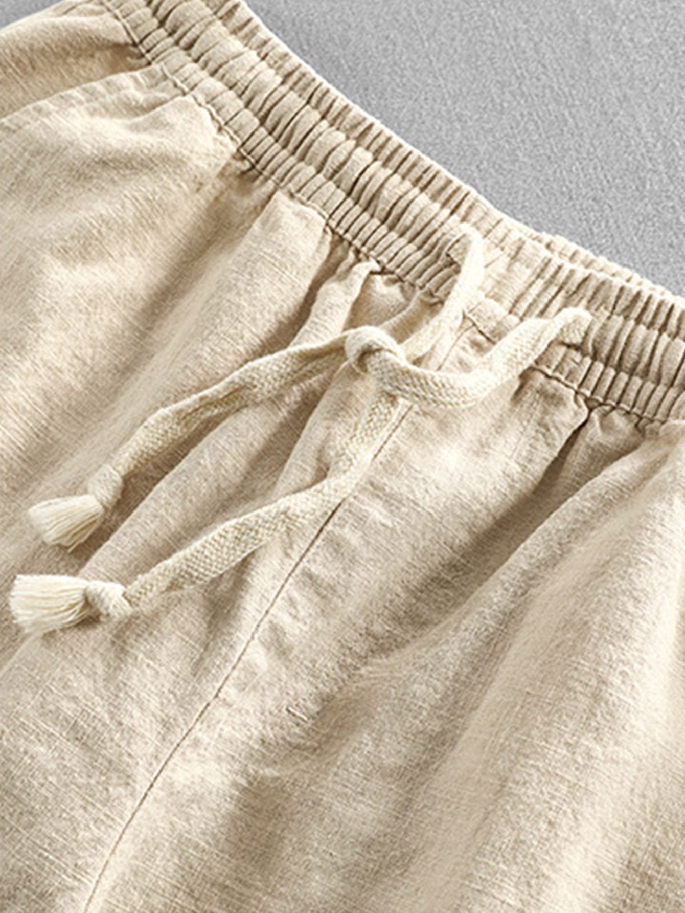 Linen Pants - Men's Casual Elastic Waist Loose Fit Pants -Pants-Chaps of London-Chaps of London