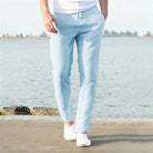 Linen Pants - Men's Lightweight Straight Leg Pants for Summer-Pants-Chaps of London-Blue-S-Chaps of London