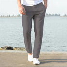 Linen Pants - Men's Lightweight Straight Leg Pants for Summer-Pants-Chaps of London-Gray-S-Chaps of London