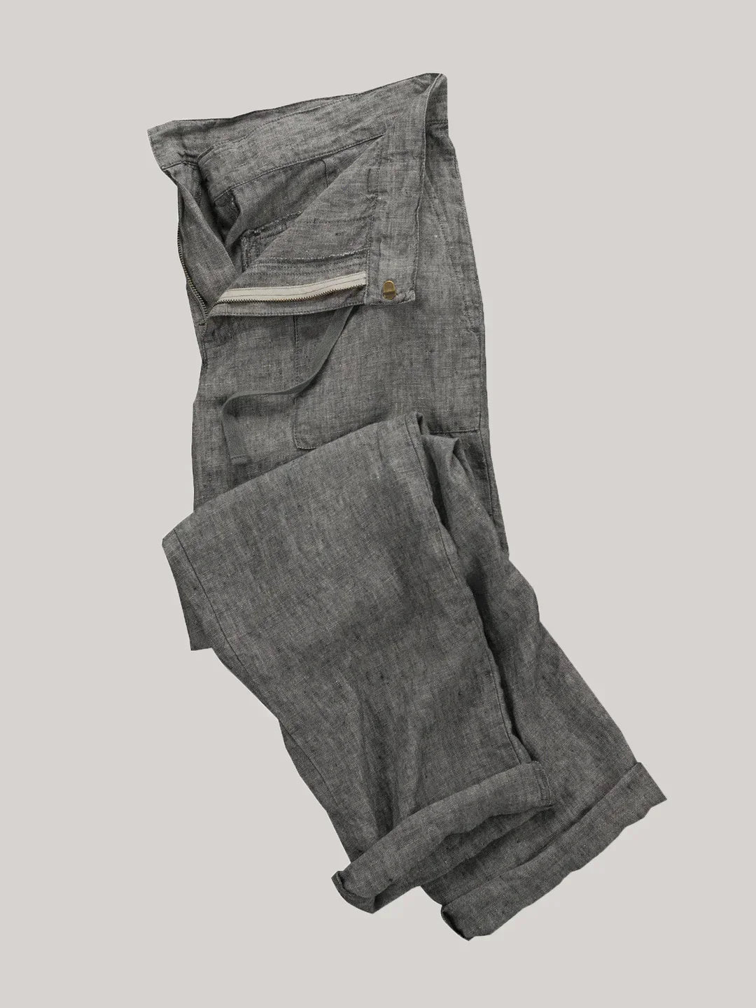Linen Pants - Men's Lightweight Straight Leg Summer Pants-Pantalon-Chaps of London-Grey-S-Chaps of London