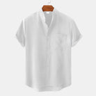 Linen Shirt| Button-Up | Cotton | Short Sleeve Shirt | Men's Clothing-Chaps of London-Chaps of London