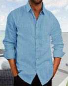 Linen Shirt | Button-Up | Lightweight | Long Sleeve Shirt | Men's Shirt-Chaps of London-Chaps of London