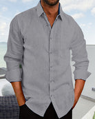 Linen Shirt | Button-Up | Lightweight | Long Sleeve Shirt | Men's Shirt-Chaps of London-Chaps of London