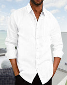 Linen Shirt | Button-Up | Lightweight | Long Sleeve Shirt | Men's Shirt-Chaps of London-Chaps of London