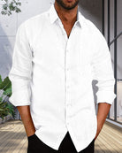 Linen Shirt | Button-Up | Lightweight | Long Sleeve Shirt | Men's Shirt-Chaps of London-Chaps of London